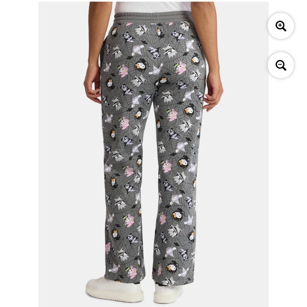 Hello Kitty Women’s Pewter Print Fleece Joggers Pants Size Small NWT - Picture 4 of 7